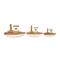 Brown & White Handmade Wood Boat Sculpture Set
